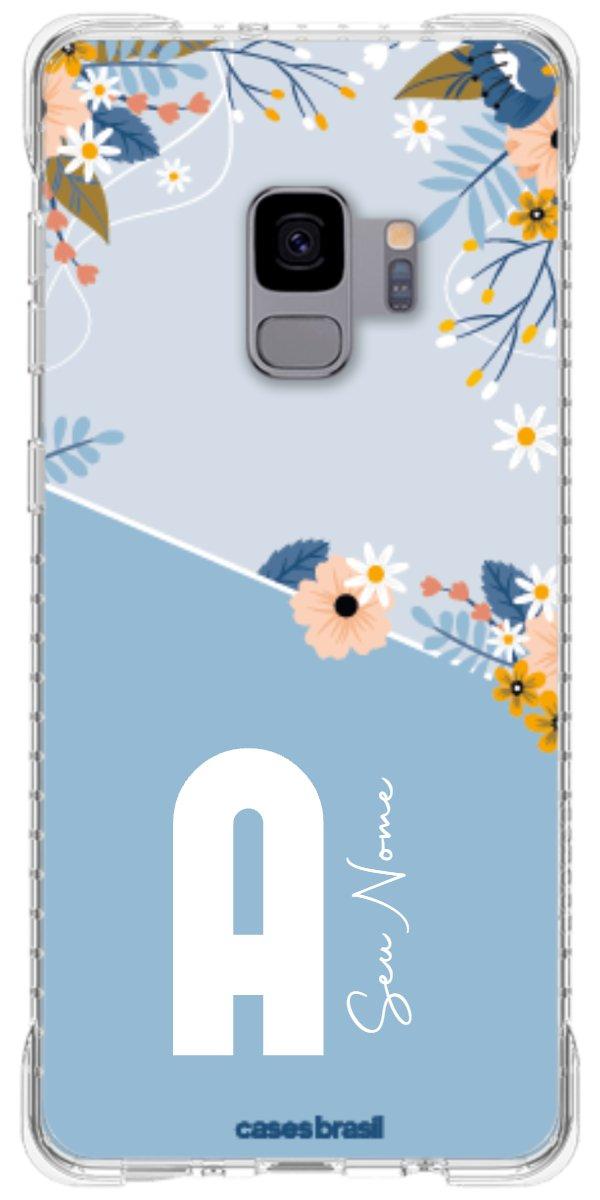 Capinha para Celular Ramo de Flores Azul