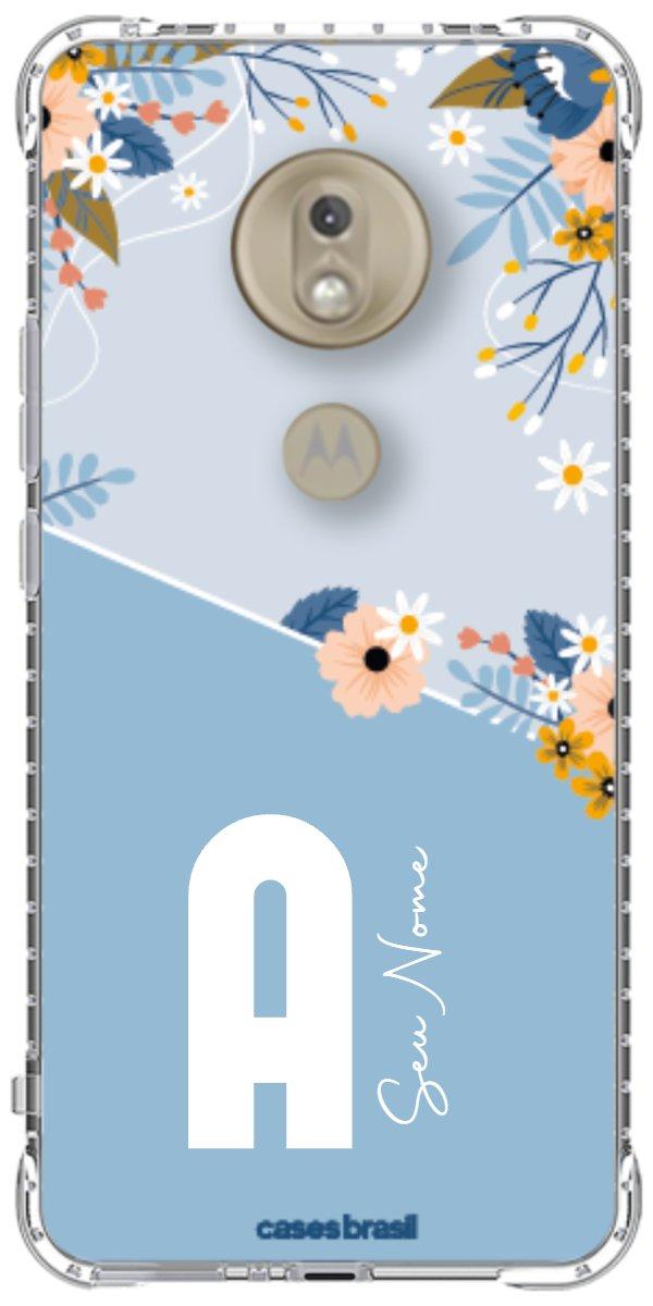 Capinha para Celular Ramo de Flores Azul