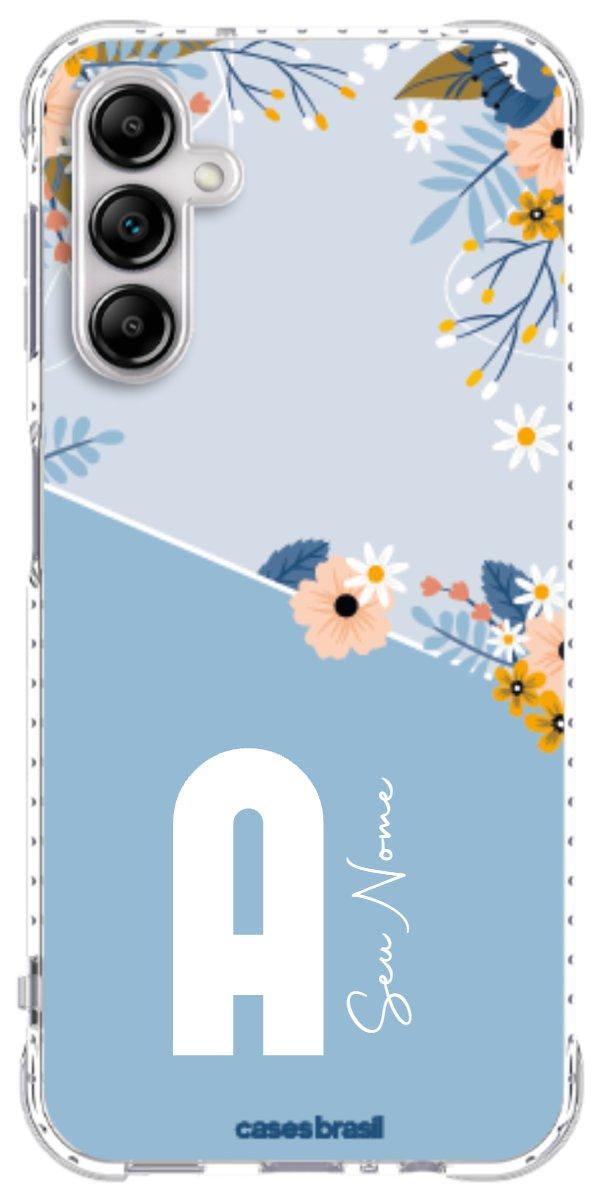 Capinha para Celular Ramo de Flores Azul