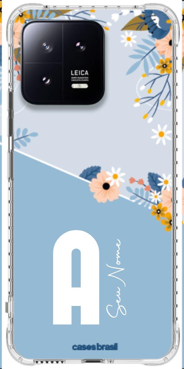 Capinha para Celular Ramo de Flores Azul