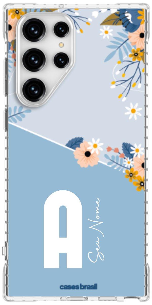 Capinha para Celular Ramo de Flores Azul