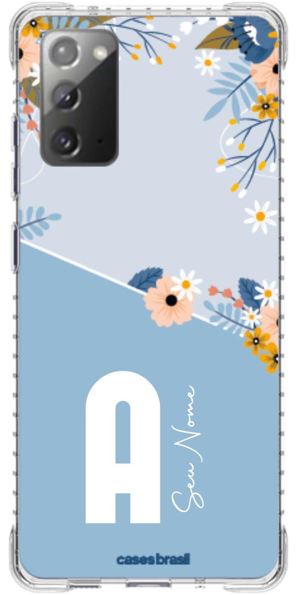 Capinha para Celular Ramo de Flores Azul