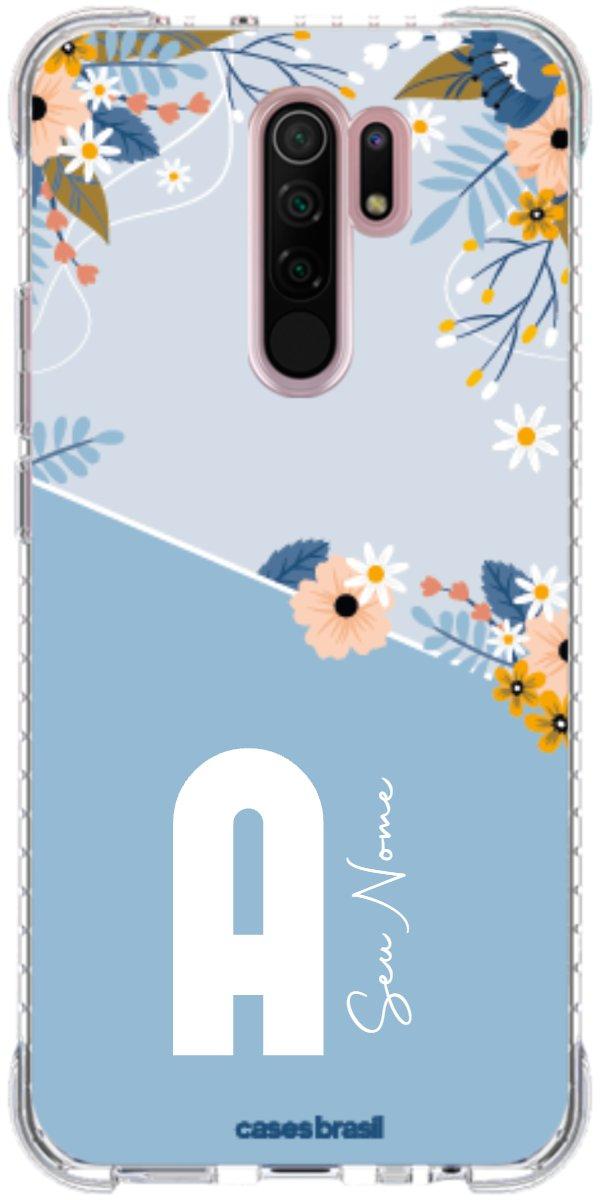 Capinha para Celular Ramo de Flores Azul