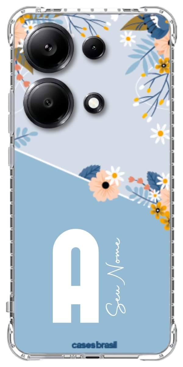 Capinha para Celular Ramo de Flores Azul