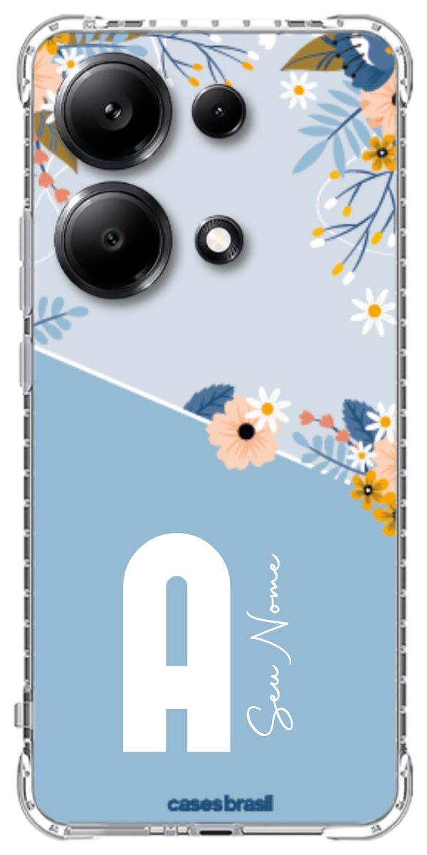 Capinha para Celular Ramo de Flores Azul