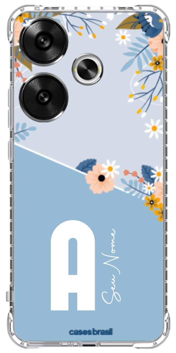 Capinha para Celular Ramo de Flores Azul