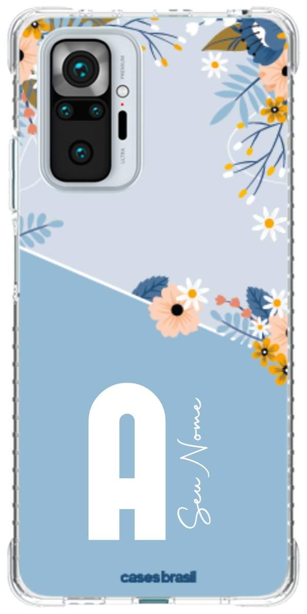 Capinha para Celular Ramo de Flores Azul