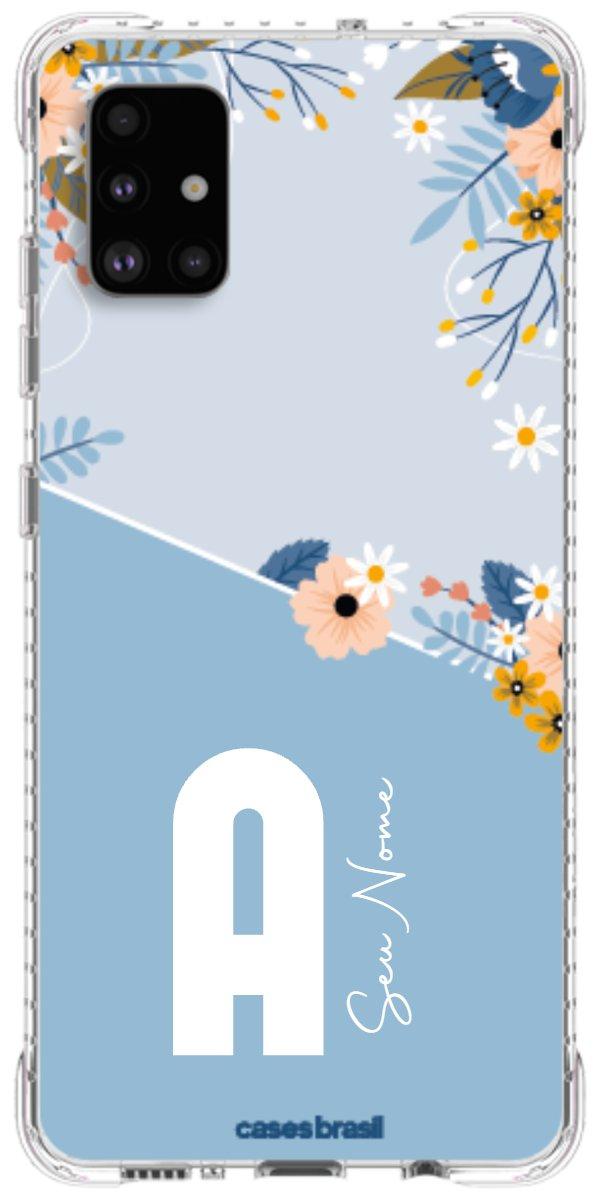 Capinha para Celular Ramo de Flores Azul