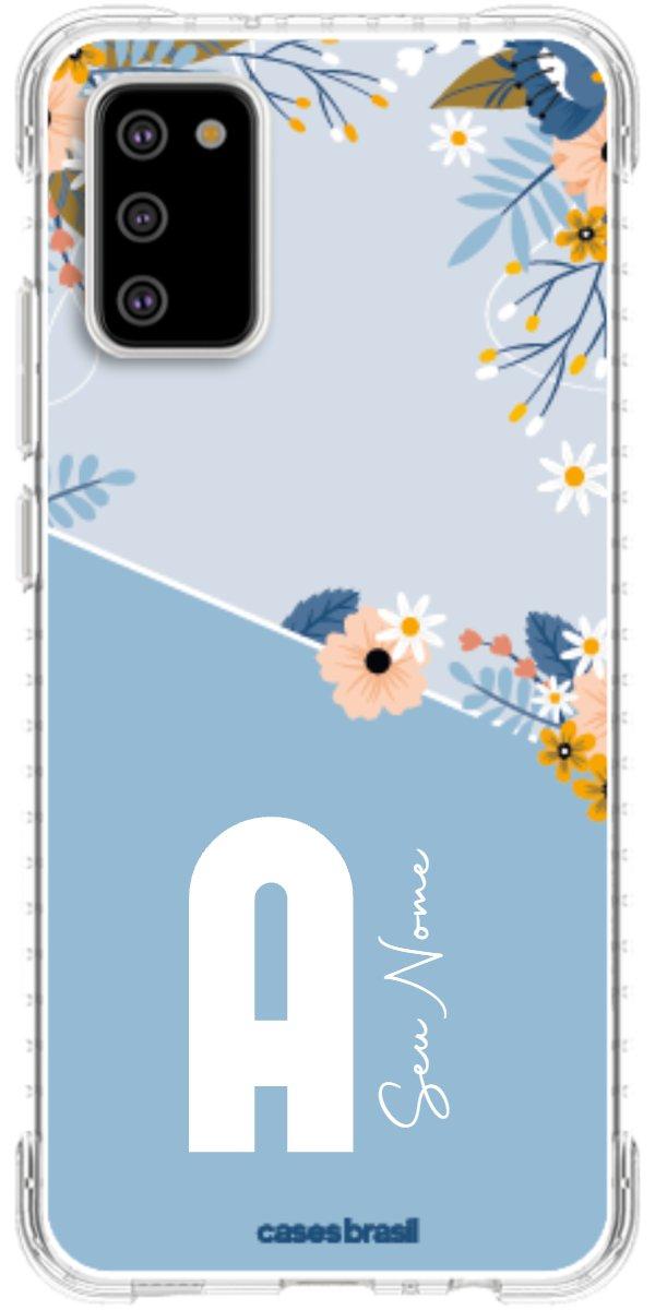 Capinha para Celular Ramo de Flores Azul