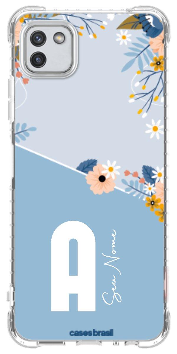 Capinha para Celular Ramo de Flores Azul