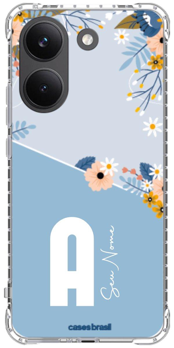 Capinha para Celular Ramo de Flores Azul