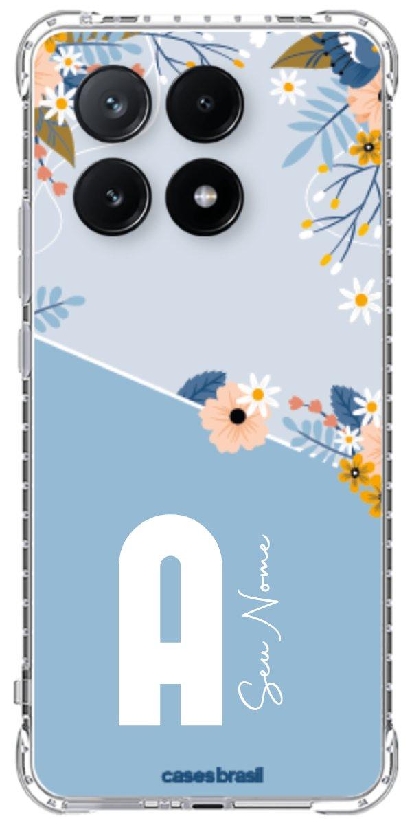 Capinha para Celular Ramo de Flores Azul