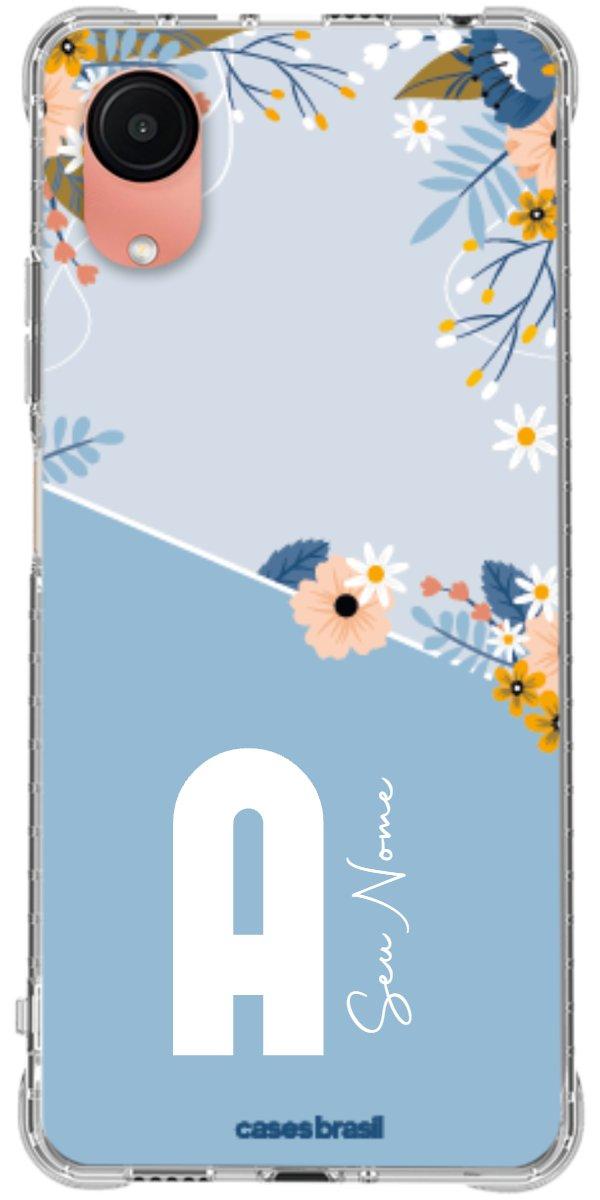 Capinha para Celular Ramo de Flores Azul