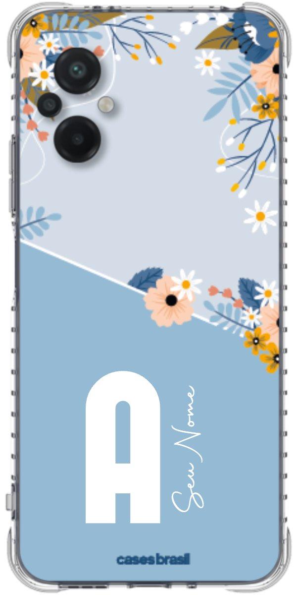 Capinha para Celular Ramo de Flores Azul