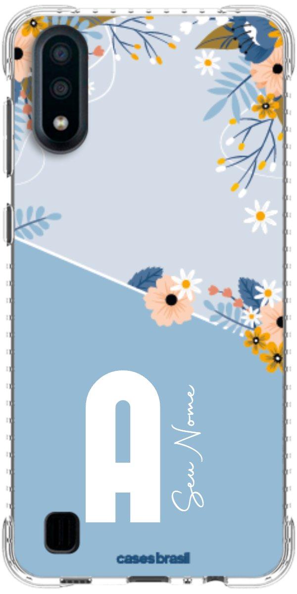 Capinha para Celular Ramo de Flores Azul