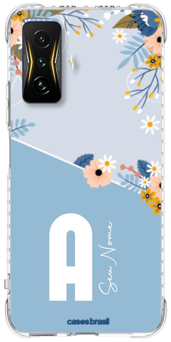 Capinha para Celular Ramo de Flores Azul