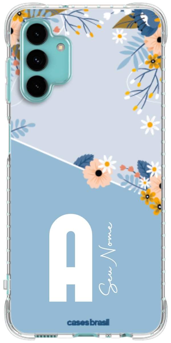 Capinha para Celular Ramo de Flores Azul