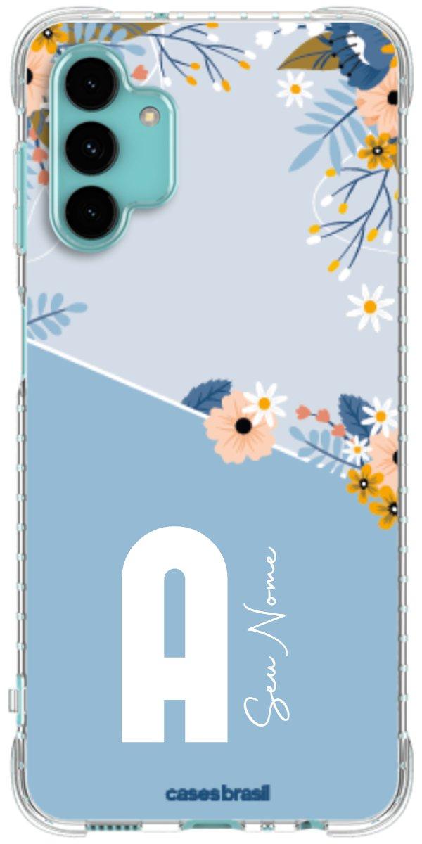 Capinha para Celular Ramo de Flores Azul