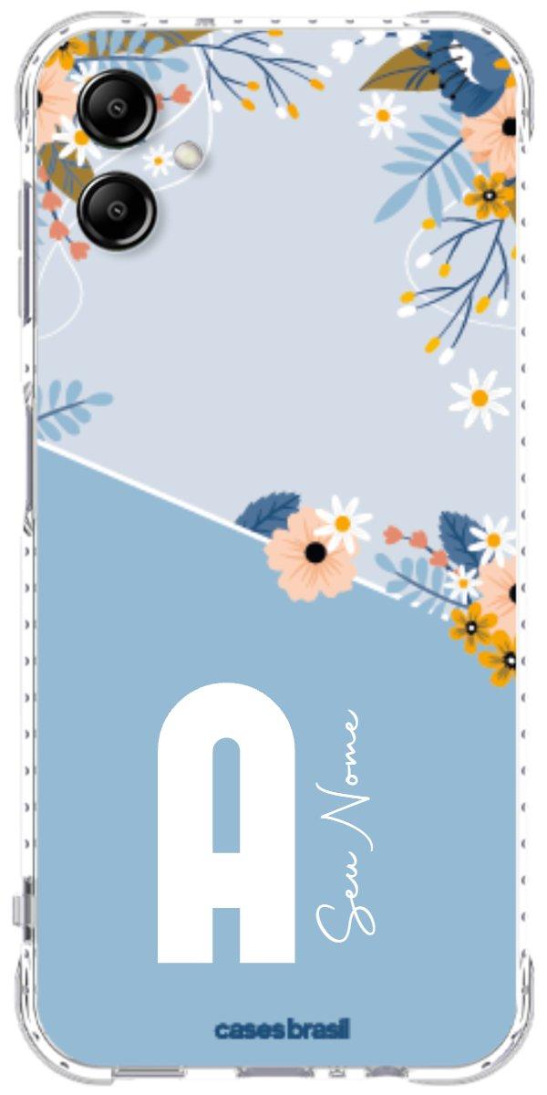 Capinha para Celular Ramo de Flores Azul