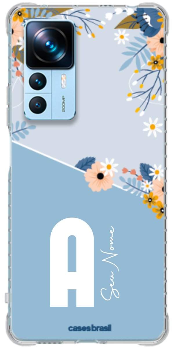 Capinha para Celular Ramo de Flores Azul