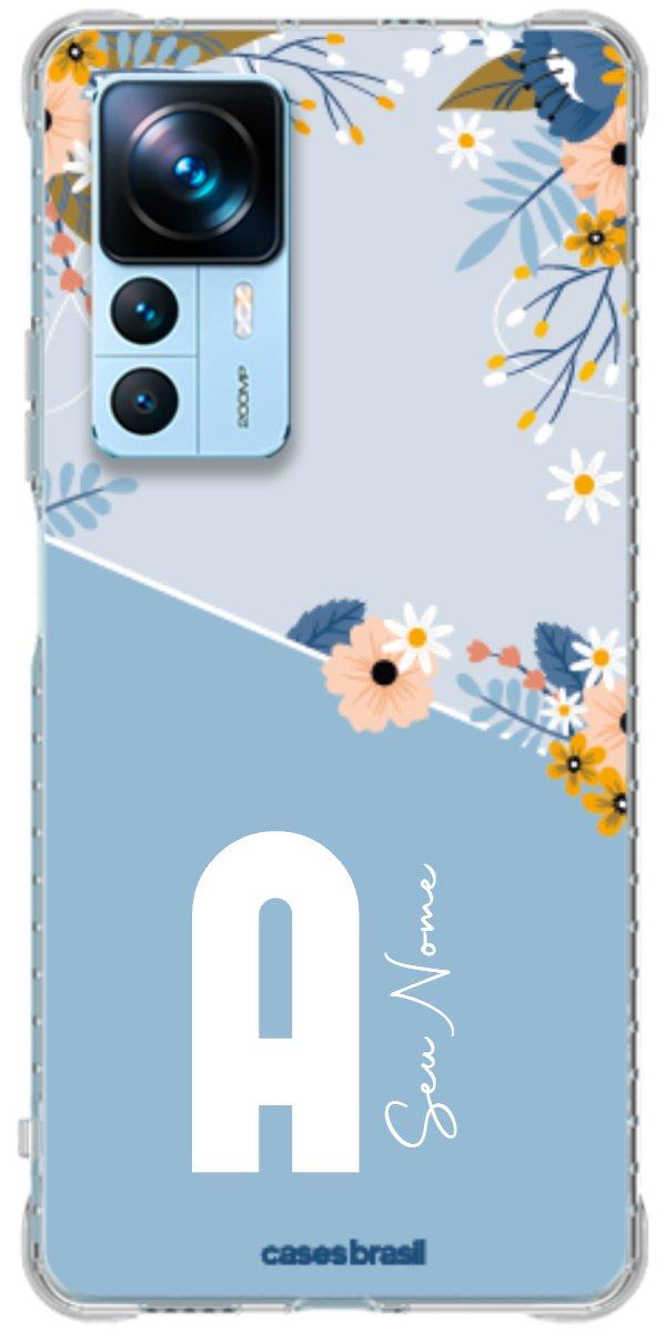 Capinha para Celular Ramo de Flores Azul