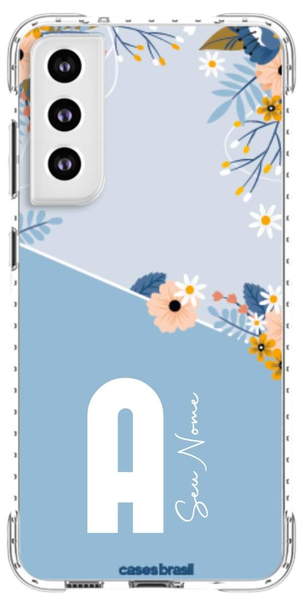 Capinha para Celular Ramo de Flores Azul
