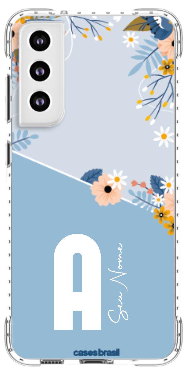 Capinha para Celular Ramo de Flores Azul