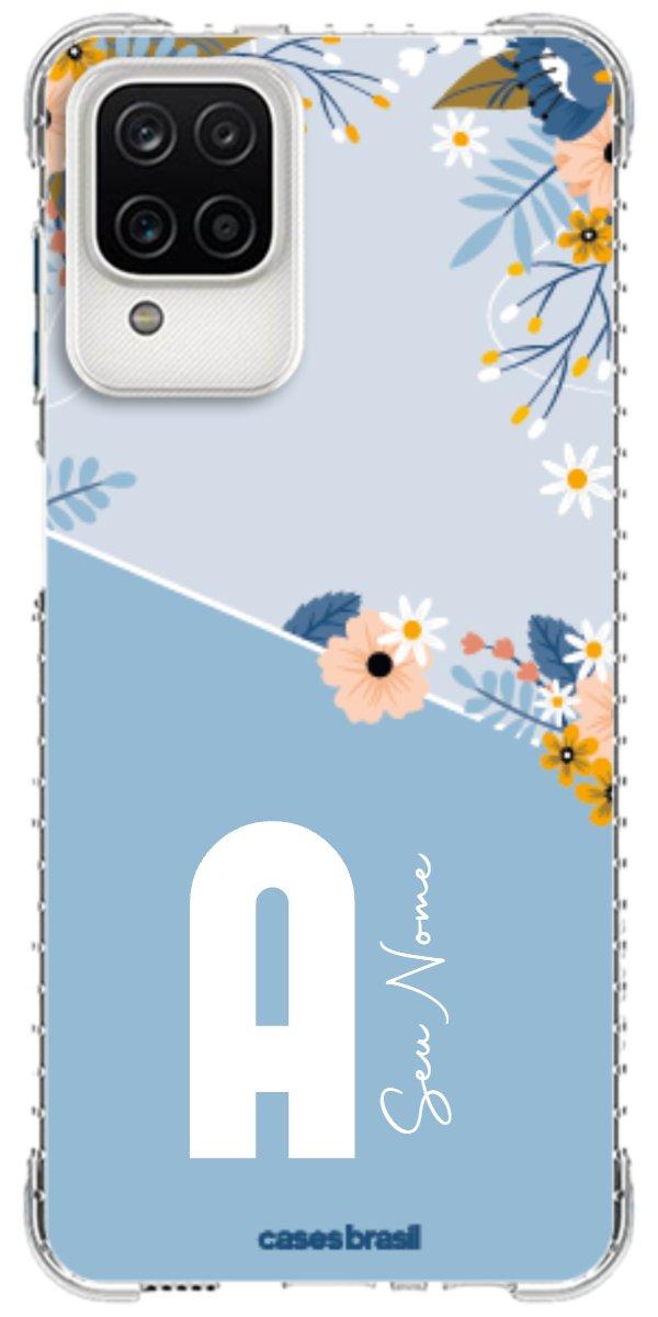 Capinha para Celular Ramo de Flores Azul