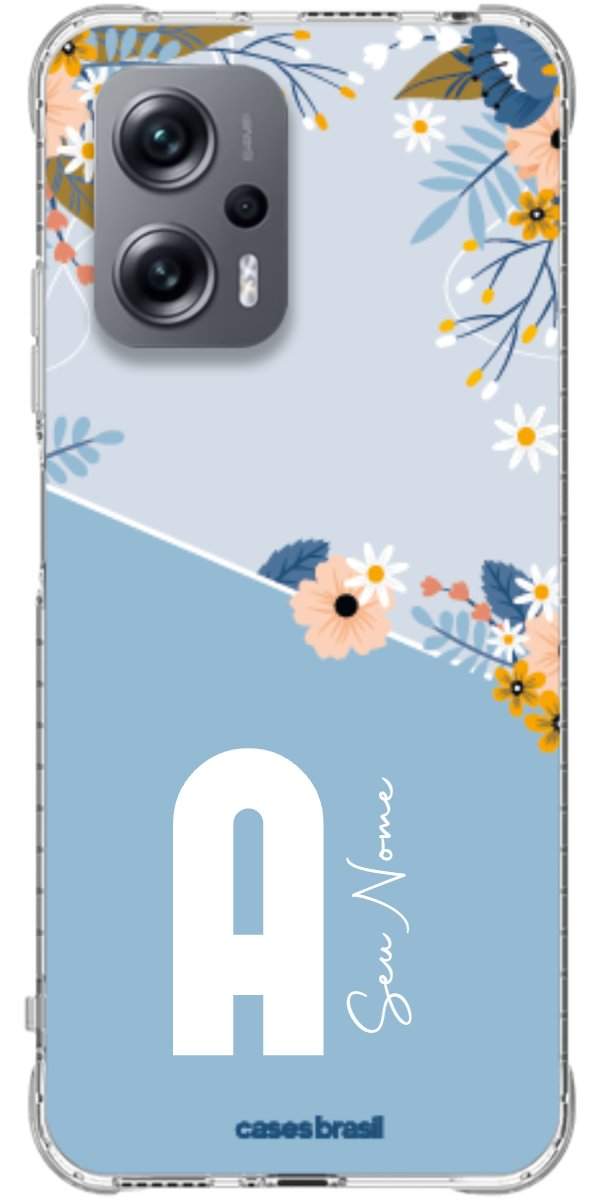 Capinha para Celular Ramo de Flores Azul