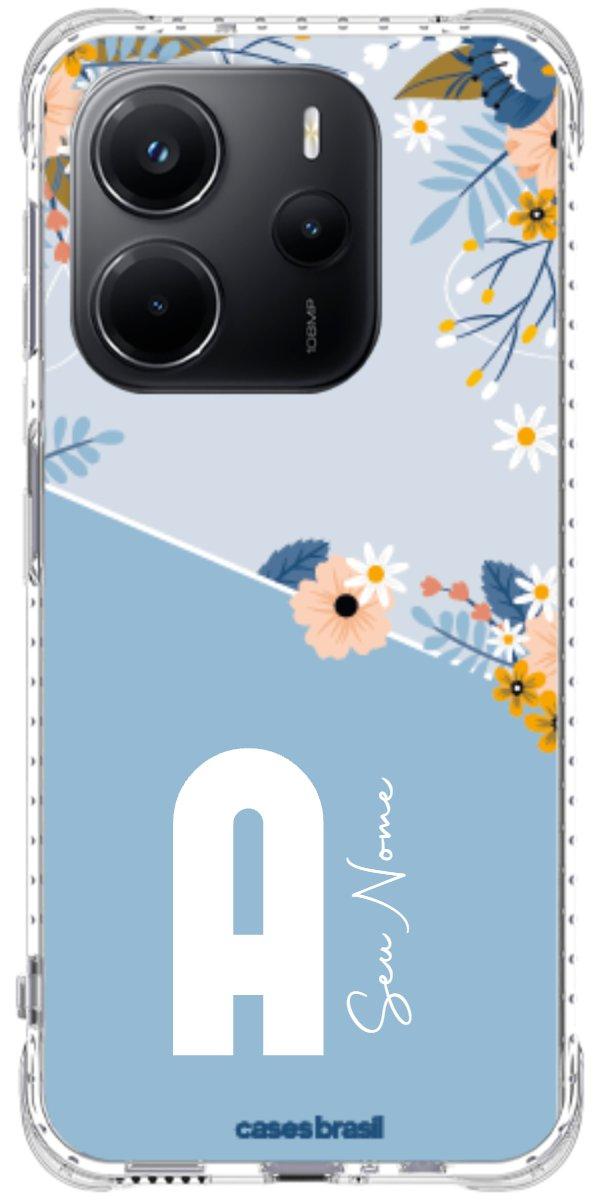 Capinha para Celular Ramo de Flores Azul