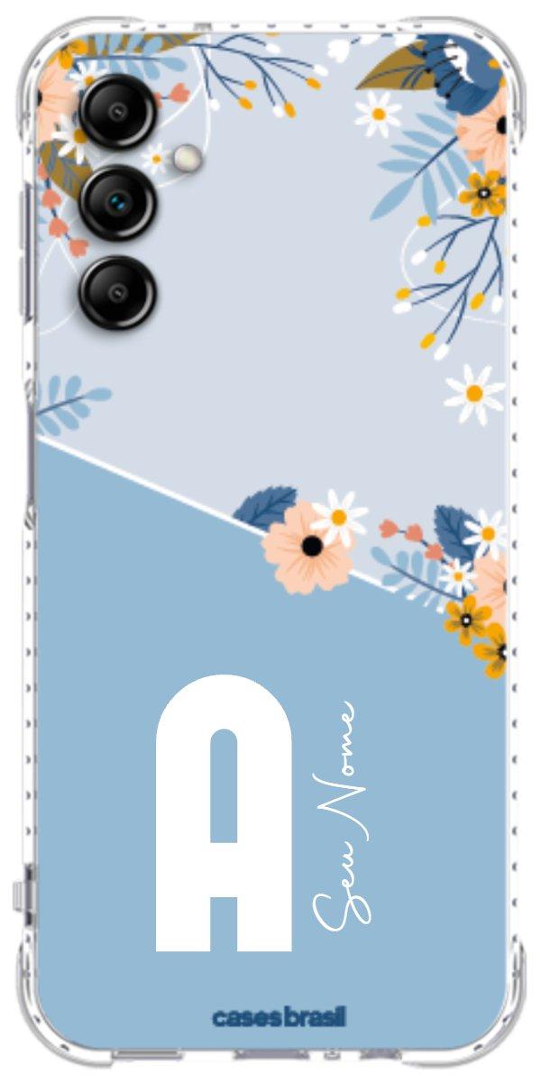 Capinha para Celular Ramo de Flores Azul