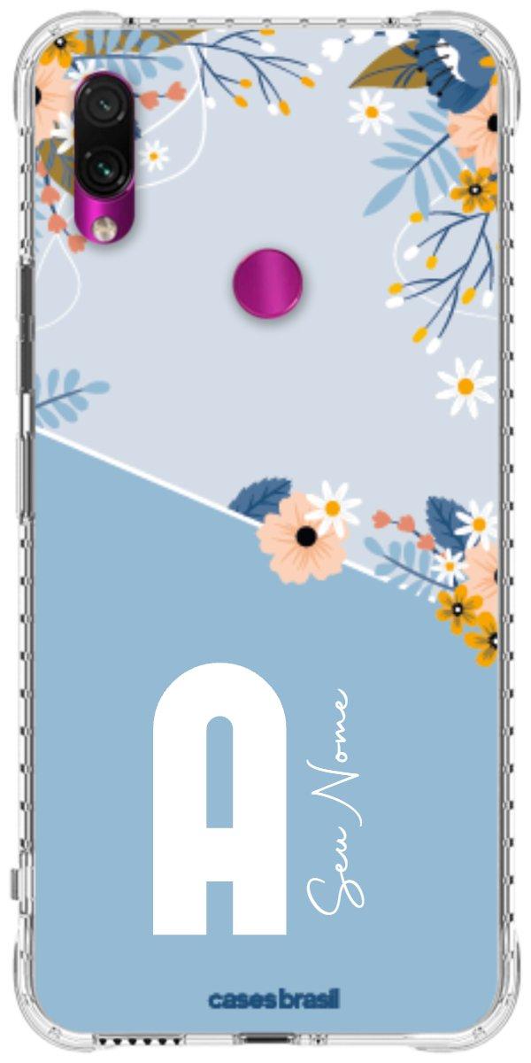 Capinha para Celular Ramo de Flores Azul