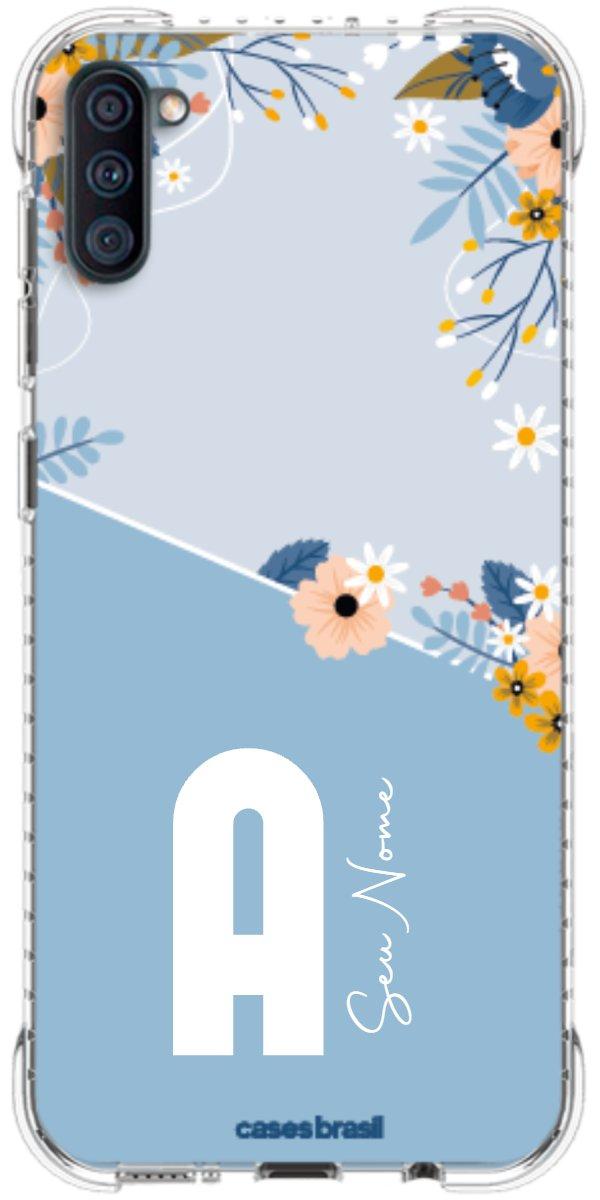 Capinha para Celular Ramo de Flores Azul