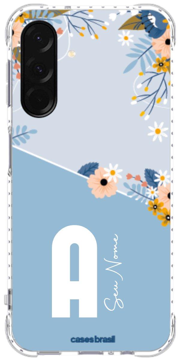 Capinha para Celular Ramo de Flores Azul