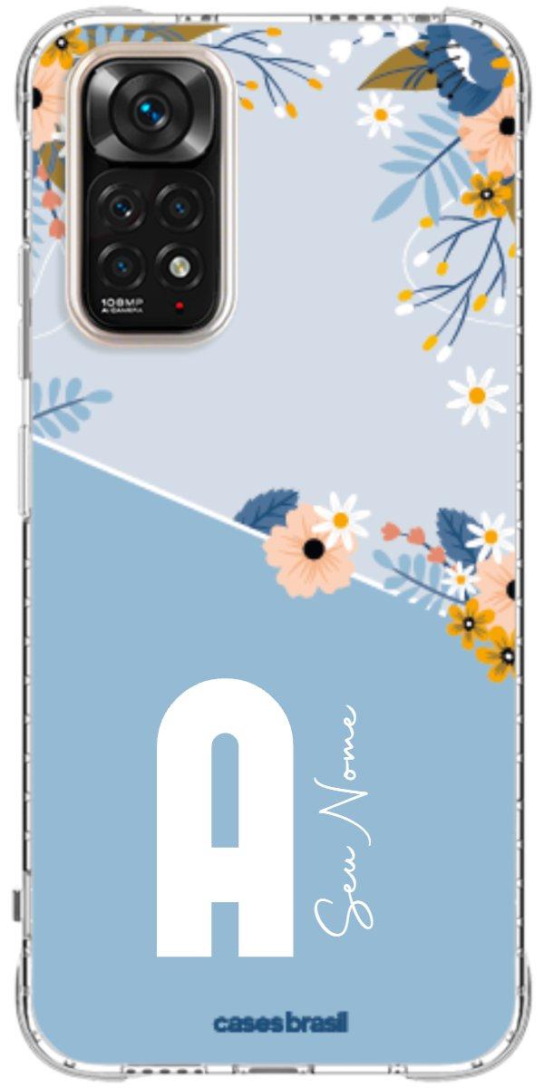 Capinha para Celular Ramo de Flores Azul