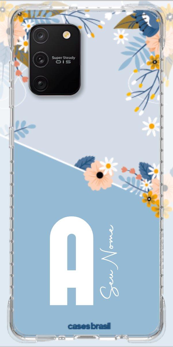 Capinha para Celular Ramo de Flores Azul