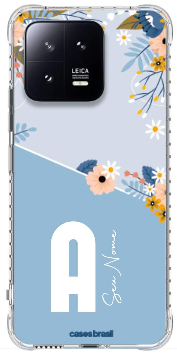 Capinha para Celular Ramo de Flores Azul