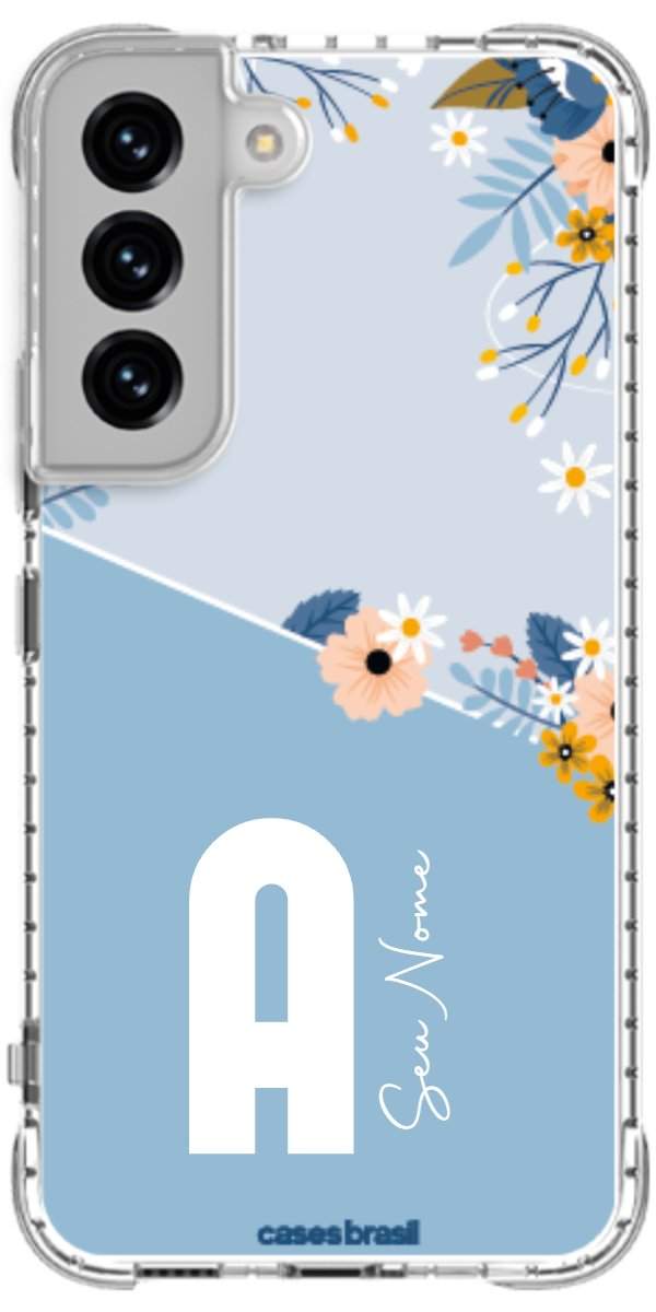 Capinha para Celular Ramo de Flores Azul