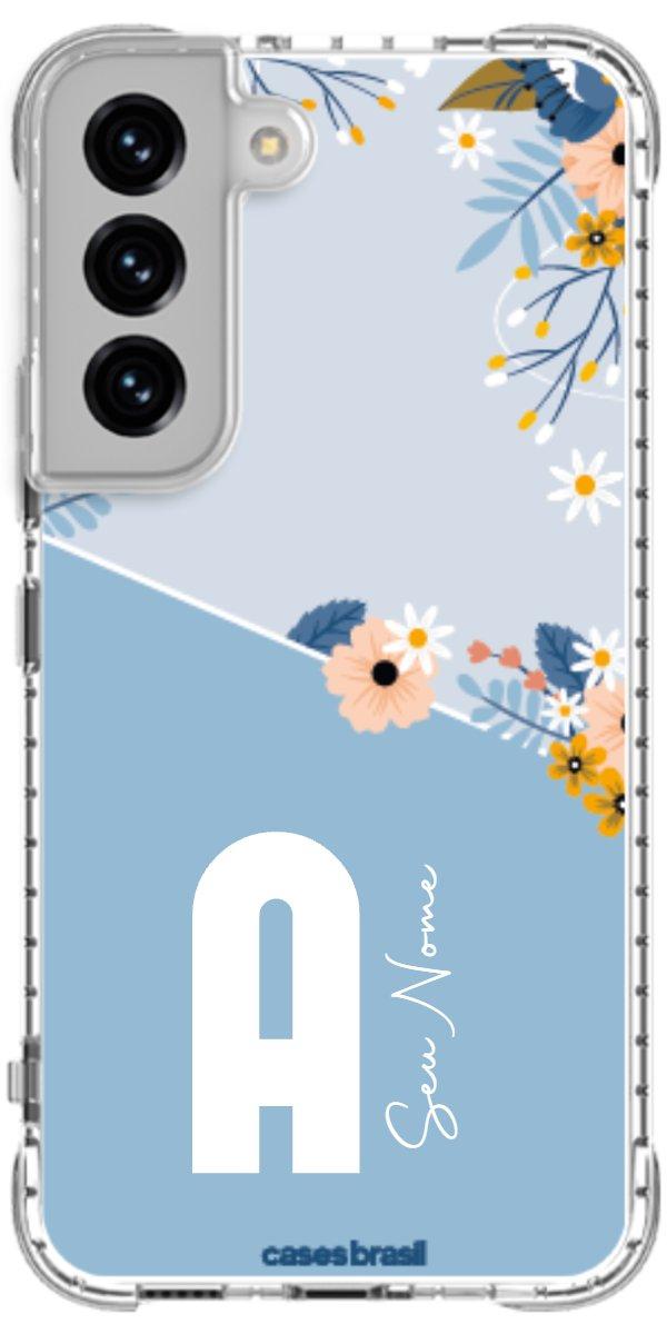 Capinha para Celular Ramo de Flores Azul