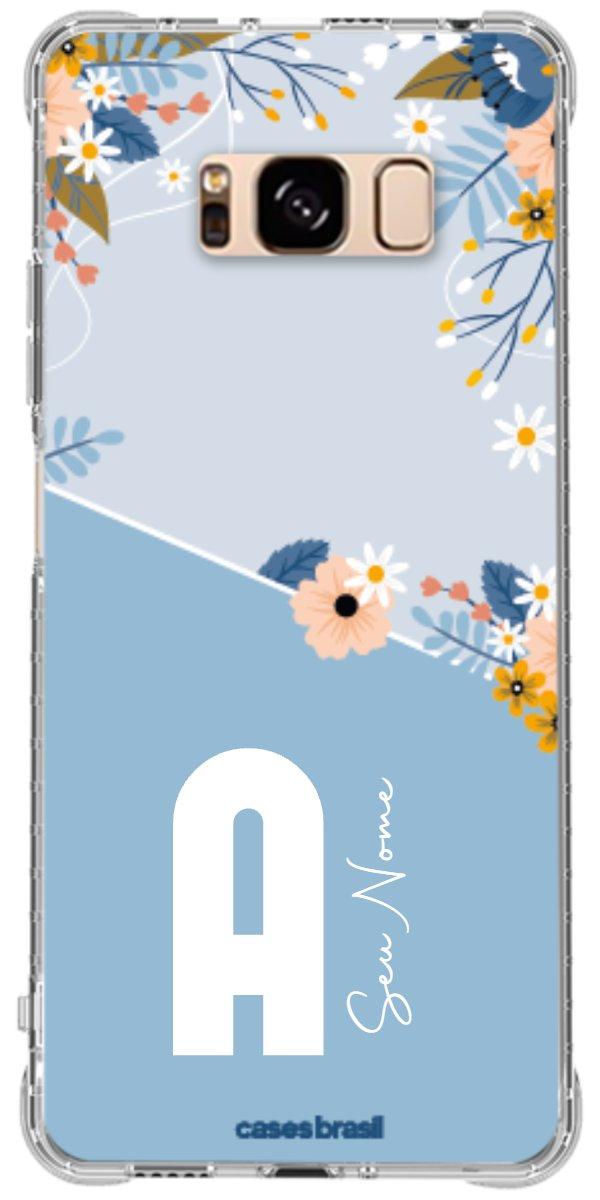 Capinha para Celular Ramo de Flores Azul