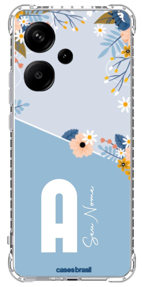 Capinha para Celular Ramo de Flores Azul