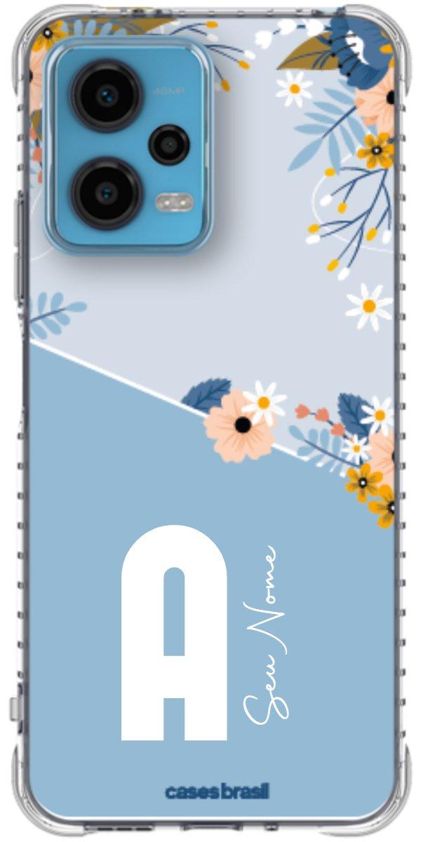 Capinha para Celular Ramo de Flores Azul