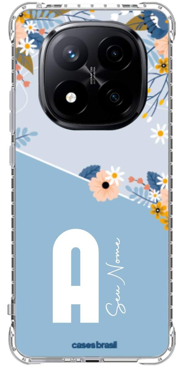Capinha para Celular Ramo de Flores Azul