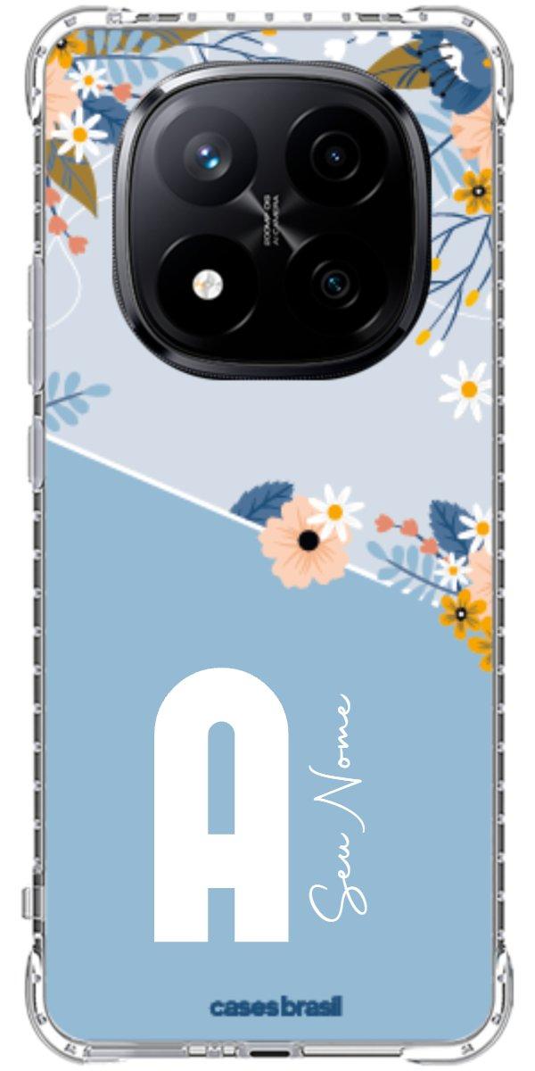 Capinha para Celular Ramo de Flores Azul