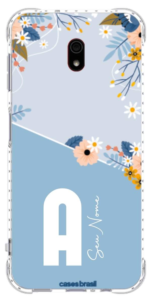 Capinha para Celular Ramo de Flores Azul