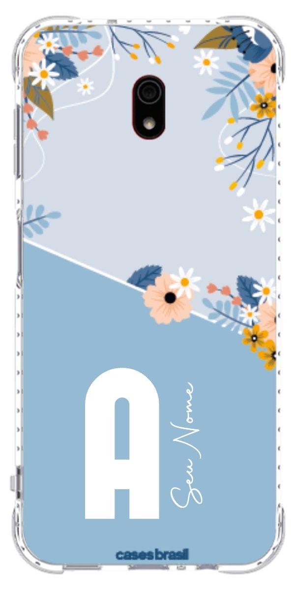 Capinha para Celular Ramo de Flores Azul