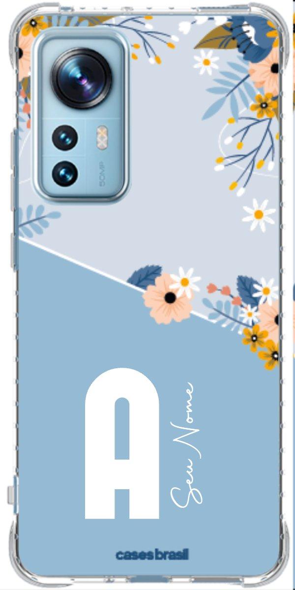 Capinha para Celular Ramo de Flores Azul