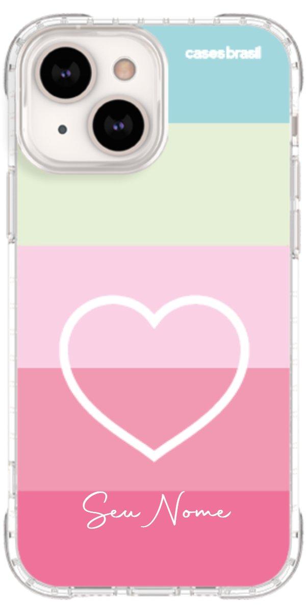 Capinha para Celular Coração delicado Arco-íris