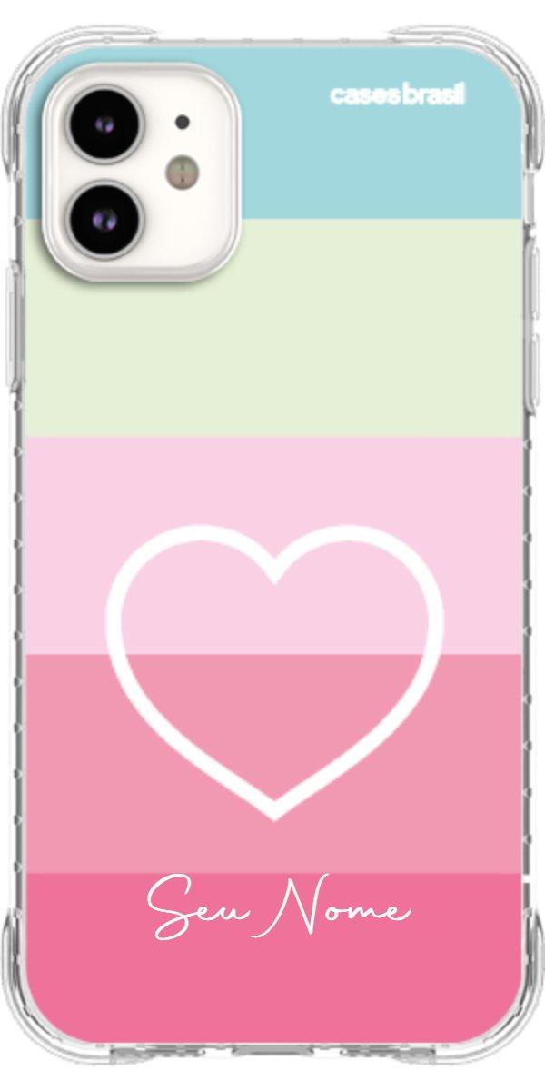 Capinha para Celular Coração delicado Arco-íris