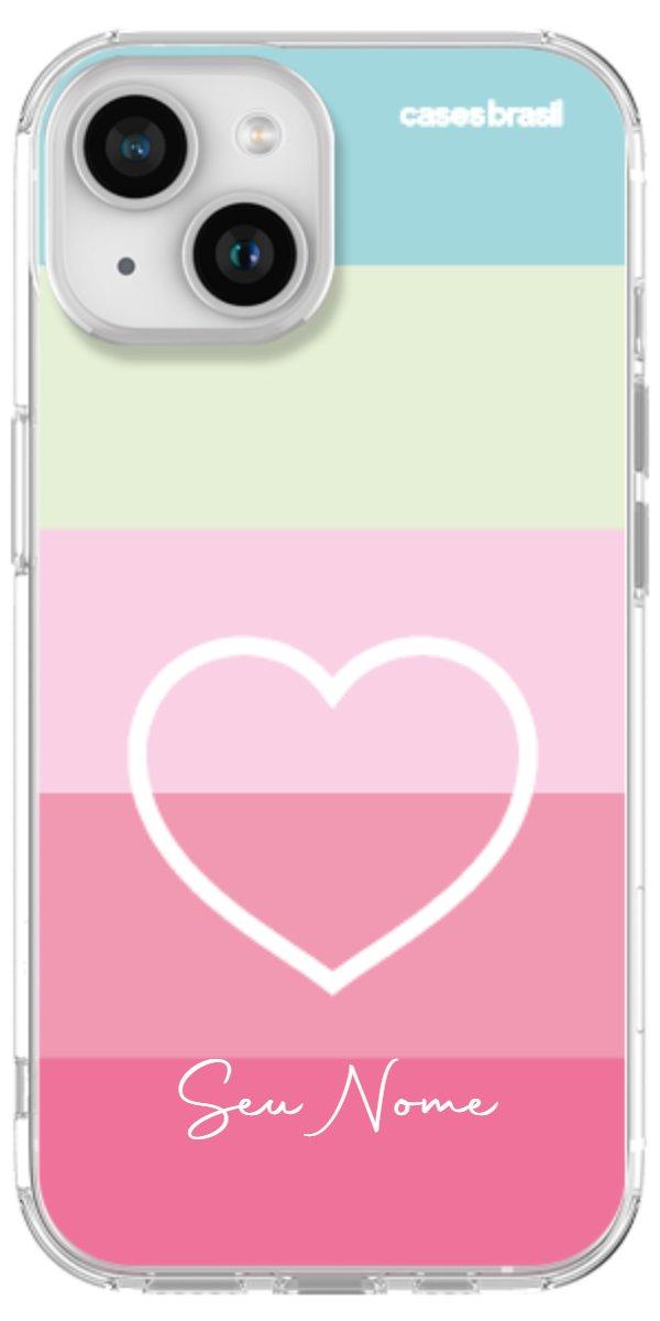 Capinha para Celular Coração delicado Arco-íris